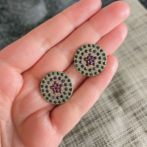 Vintage gold coloured jewel earrings